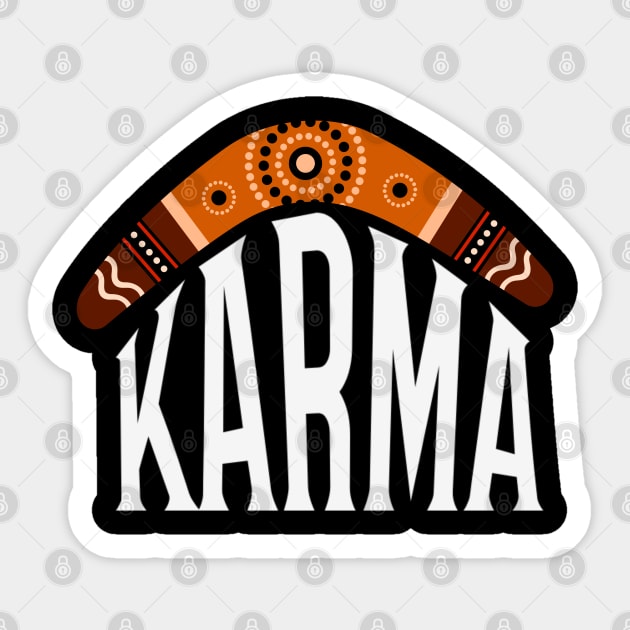 Karma Boomerang – Boho Spiritual Vibes Sticker by Stylecombinator